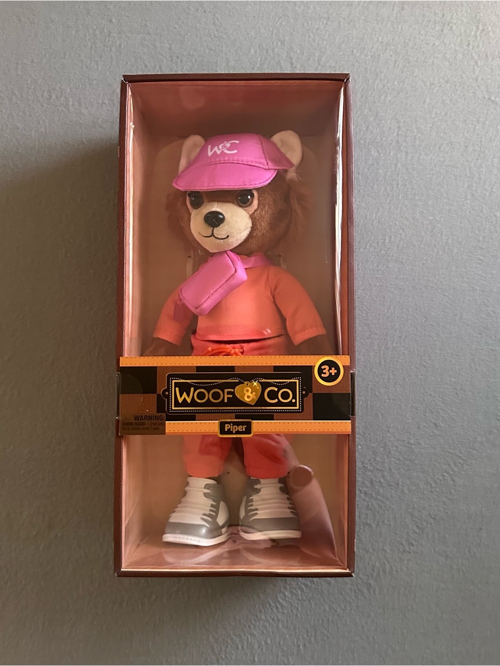 Woof & Co. Piper Poseable Chihuahua Plush Puppy Dog Doll 15” Pink Brown